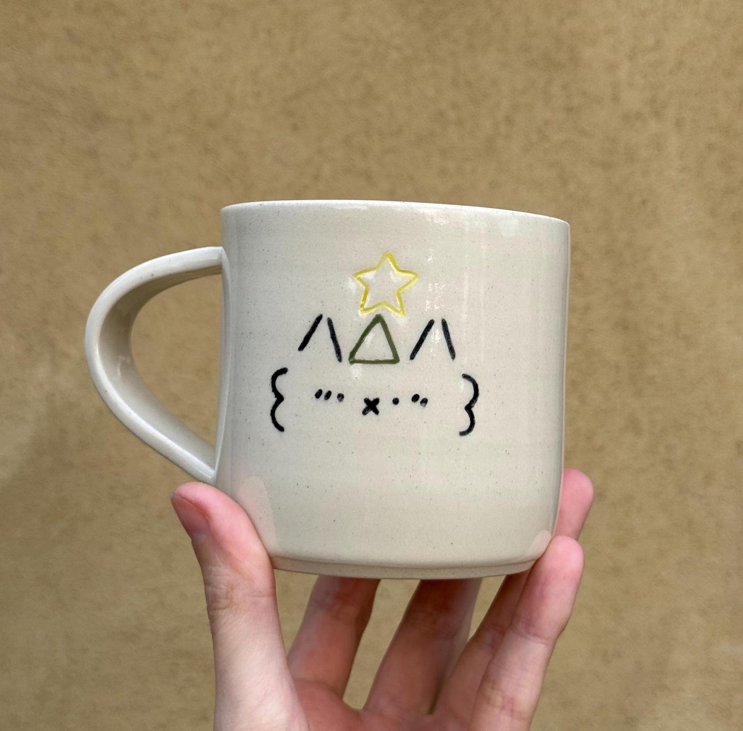 Party Kaomoji Cat Handmade Unique Mug