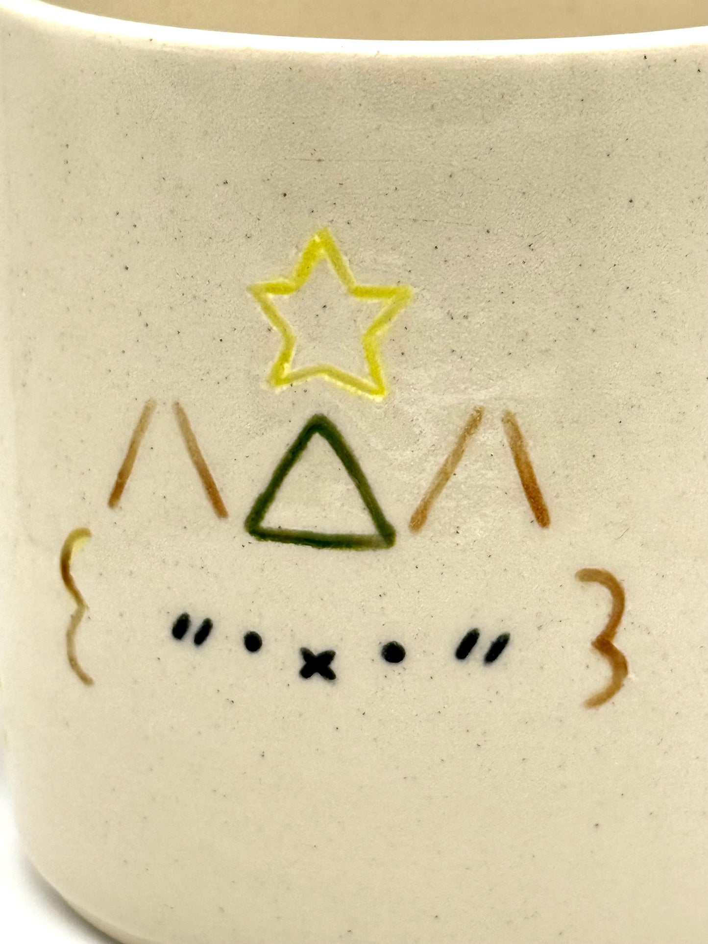 Party Kaomoji Brown Cat Handmade Unique Mug