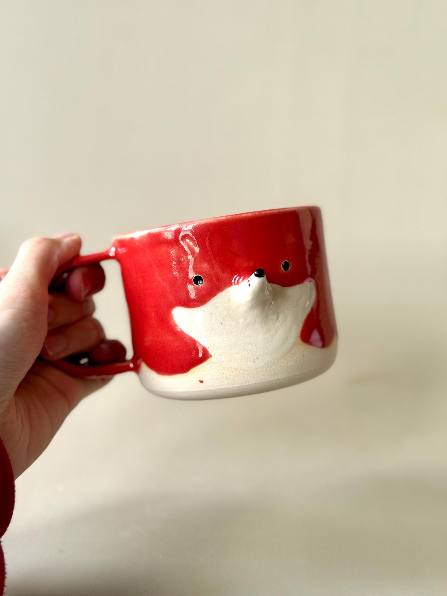 Red Fox Unique Handmade Ceramic Mug