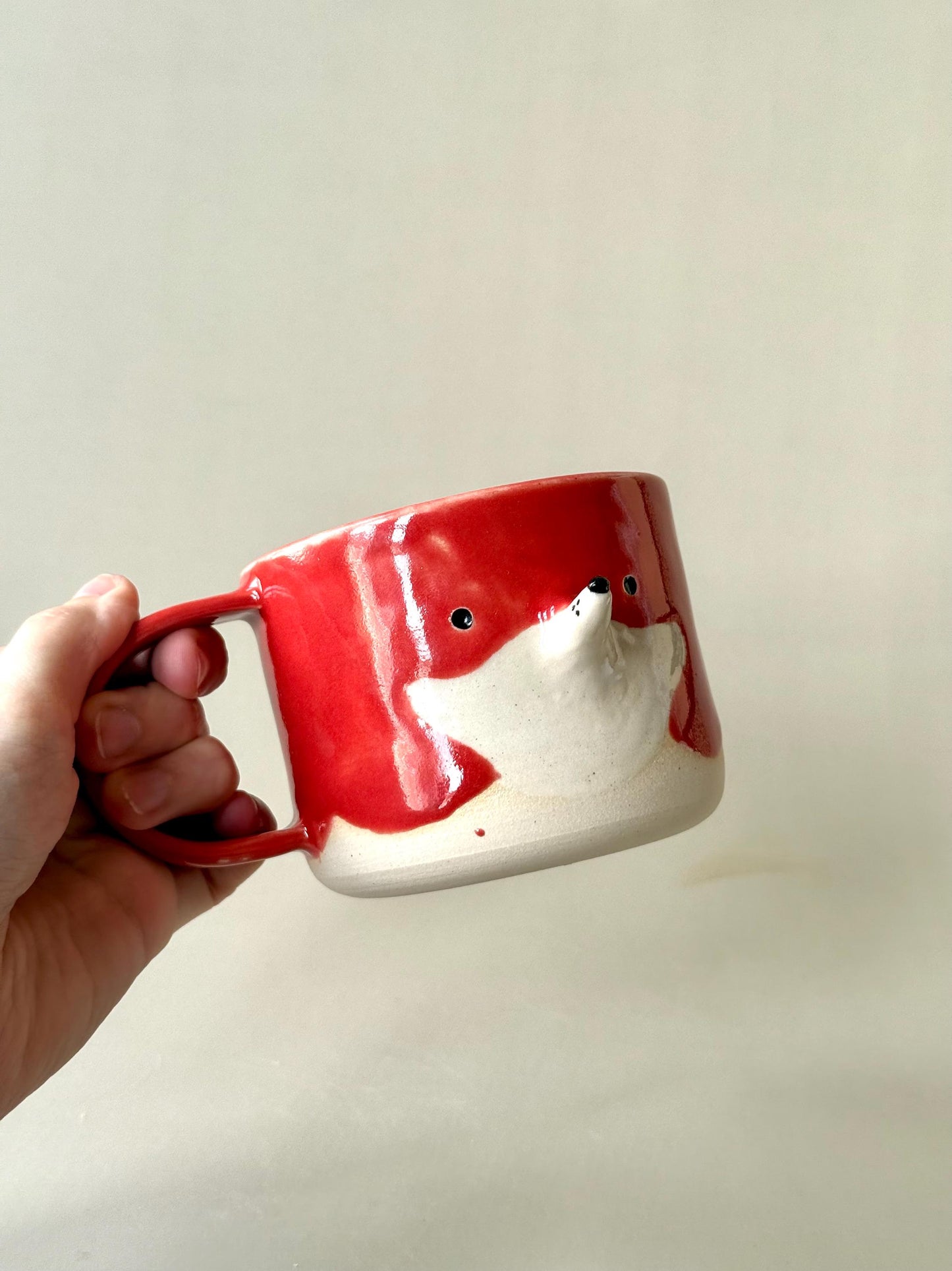 Red Fox Unique Handmade Ceramic Mug