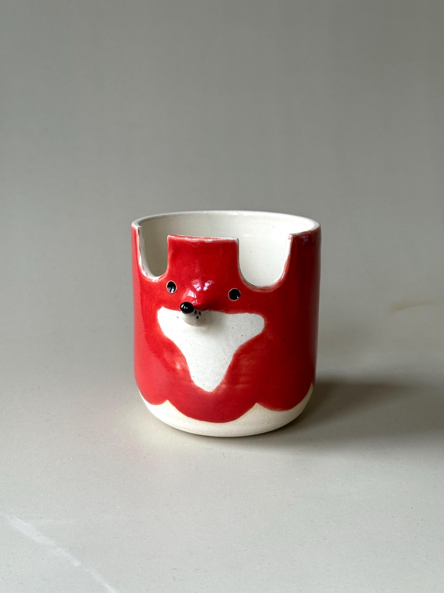 Red Fox Glasses Holder & Pen Pot for Desk / Study / Organisation