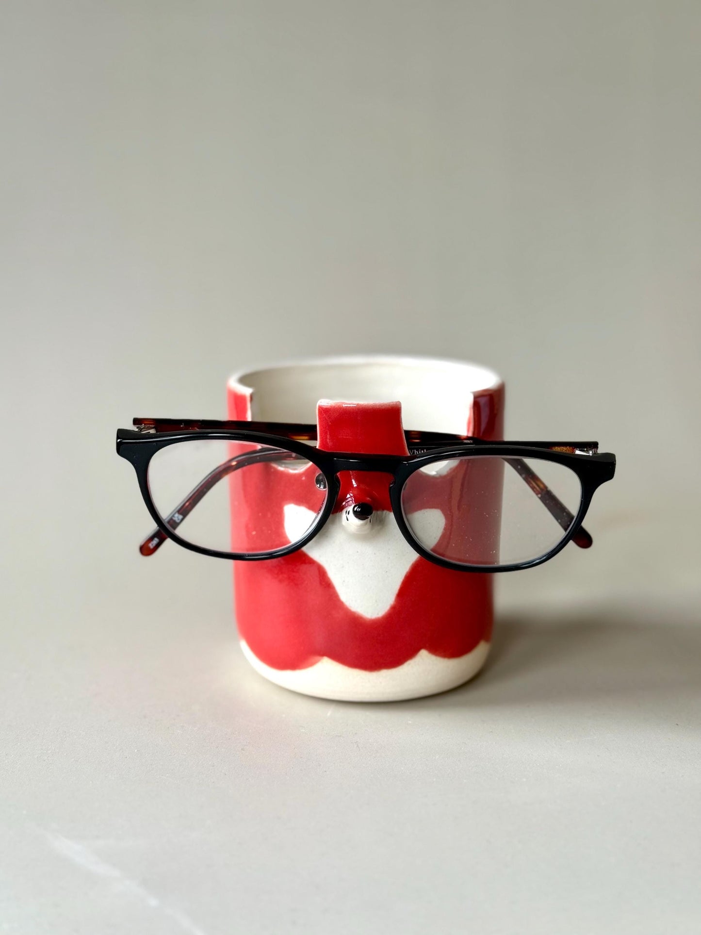 Red Fox Glasses Holder & Pen Pot for Desk / Study / Organisation