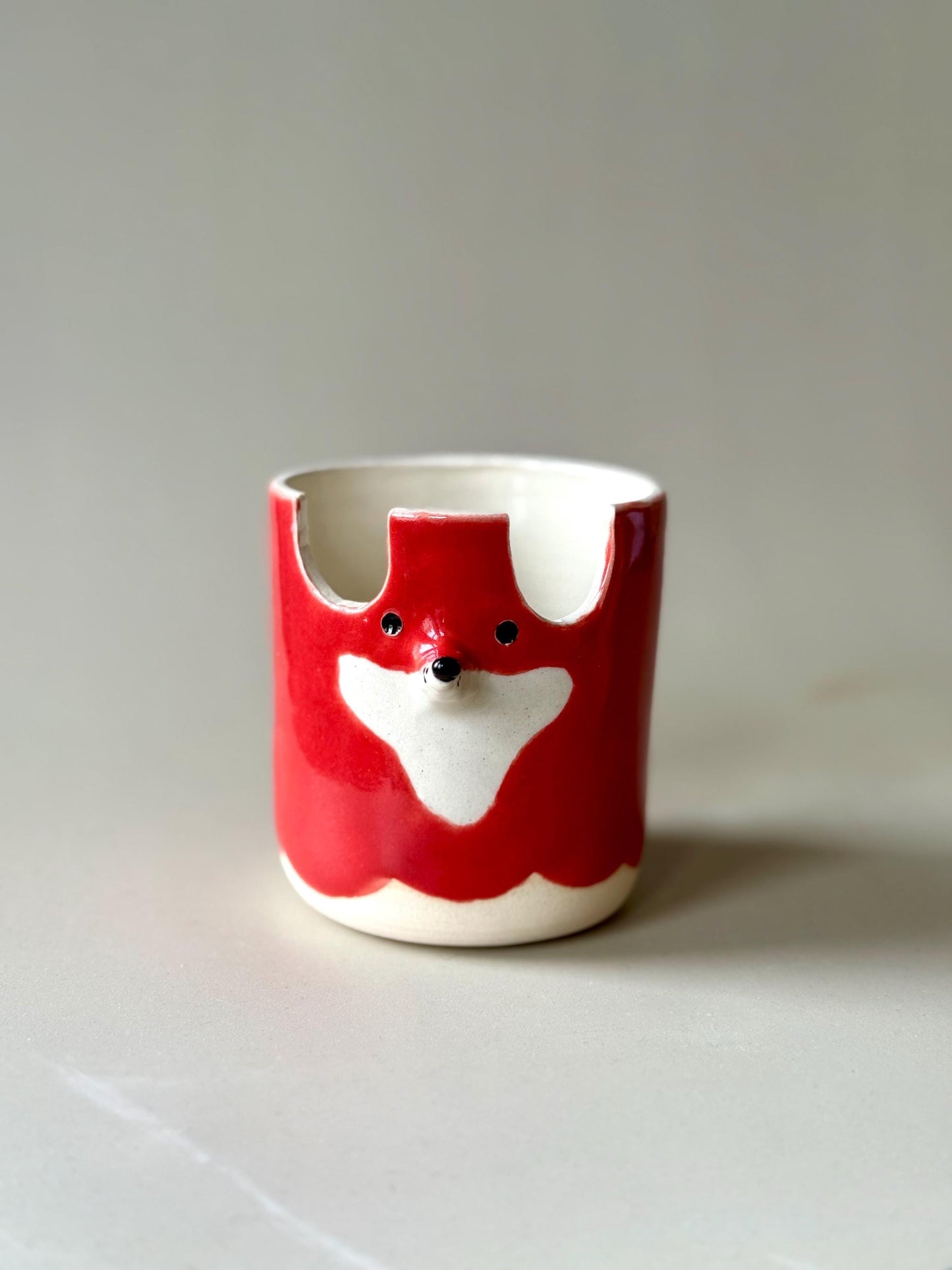 Red Fox Glasses Holder & Pen Pot for Desk / Study / Organisation