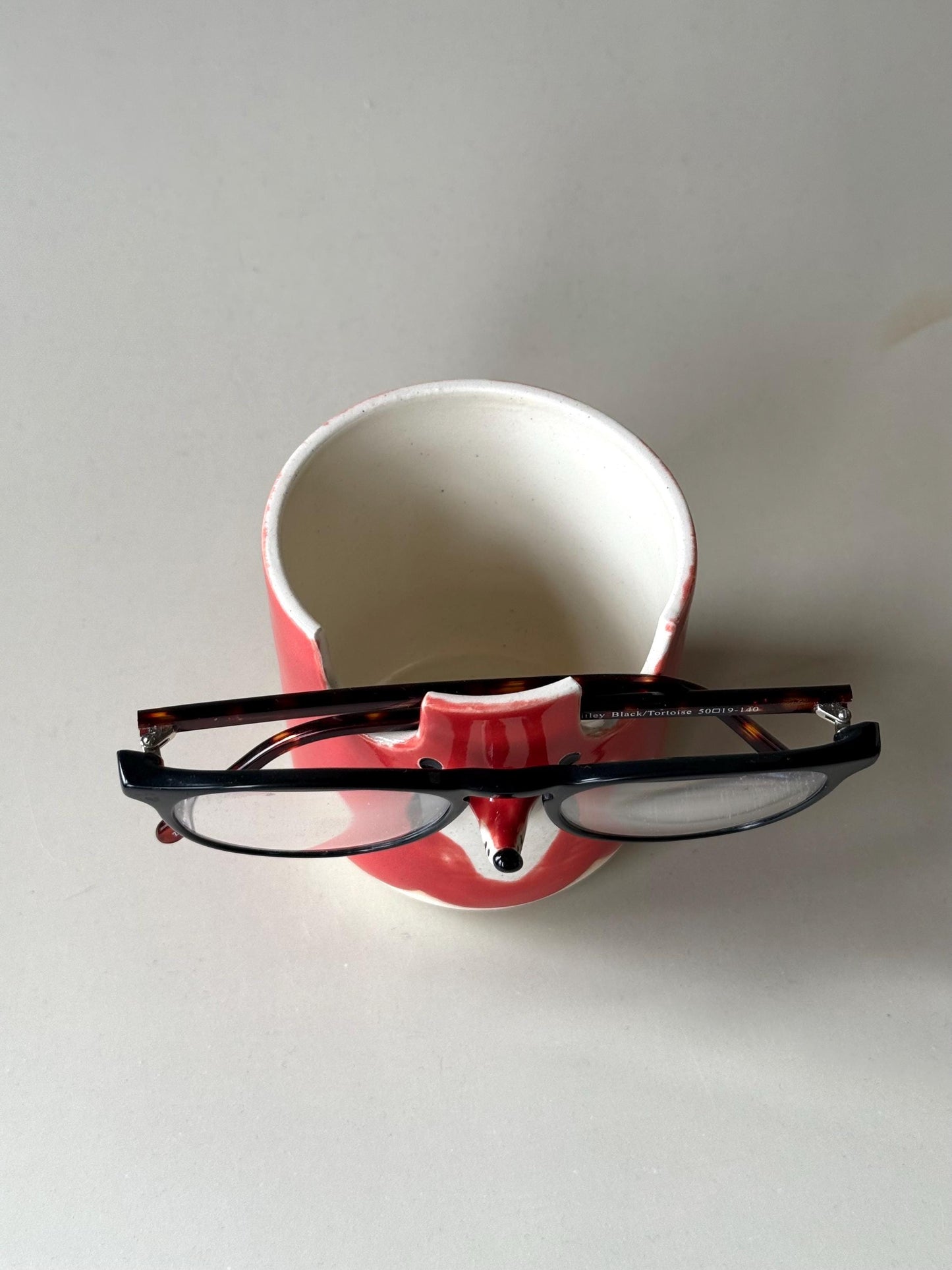 Red Fox Glasses Holder & Pen Pot for Desk / Study / Organisation