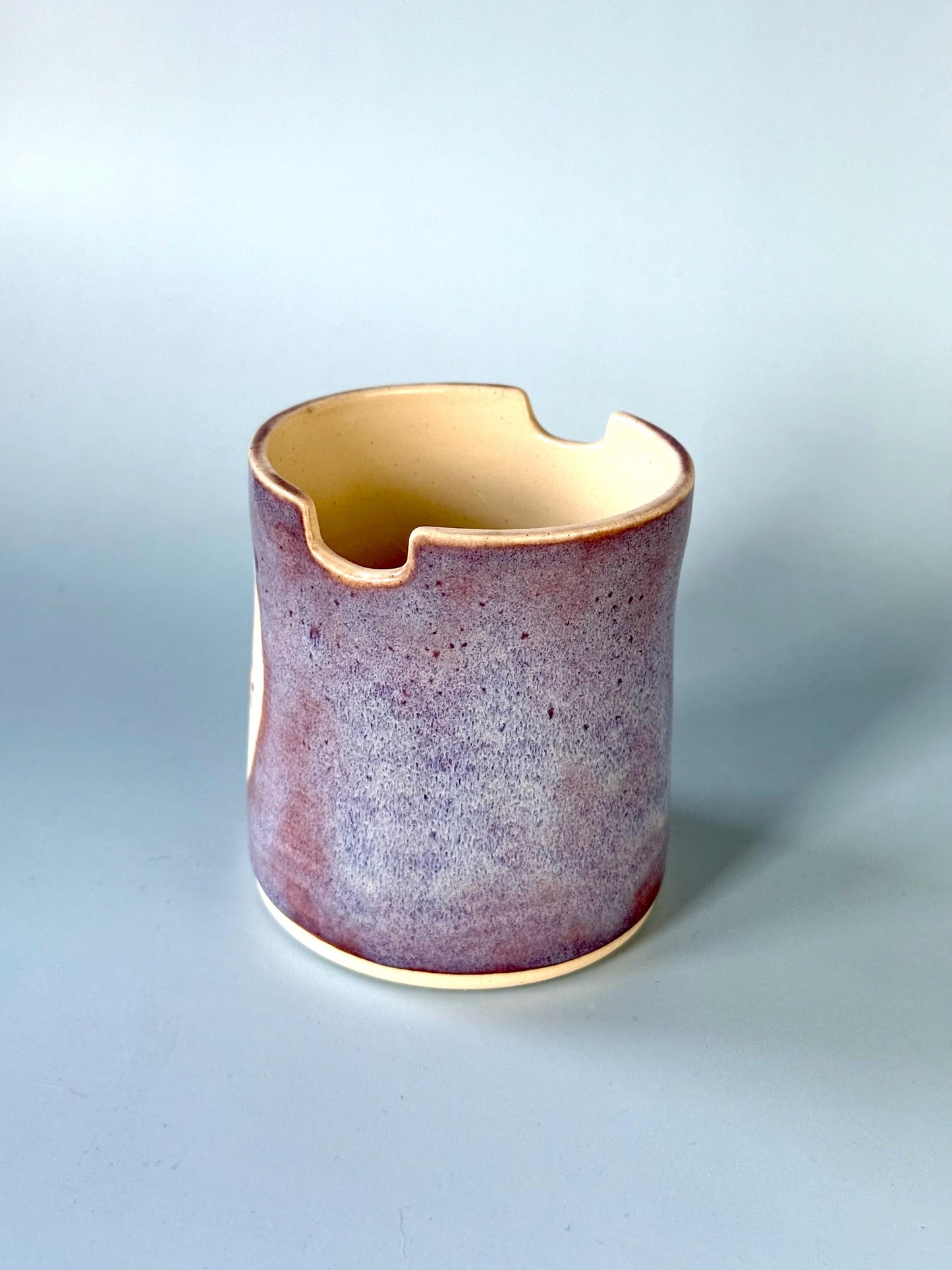Purple Froggy with Flowers Paintbrush Pot / Paint Water Cup