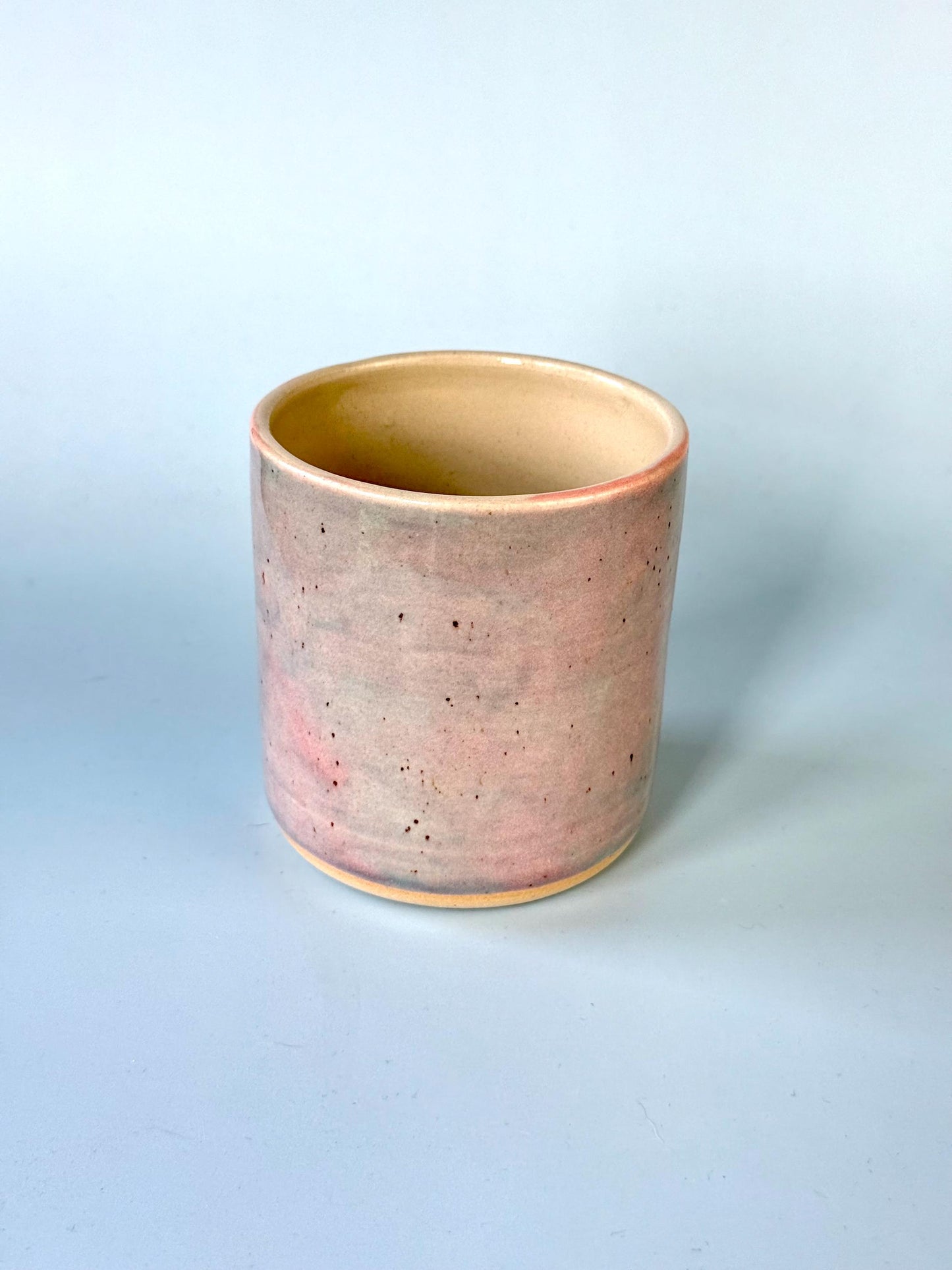 Purple Speckled Frog with Flowers Ceramic Cup / Pot