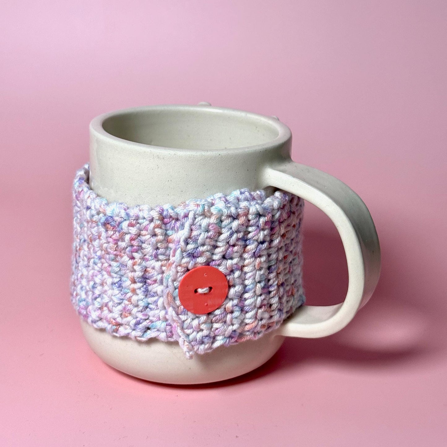 Pastel Pink Crochet Cozy Jumper Bear Mug