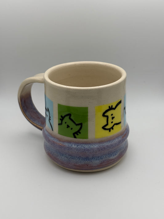 Lavender Bubbled Cat Mug