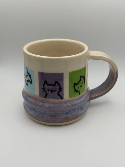 Lavender Bubbled Cat Mug