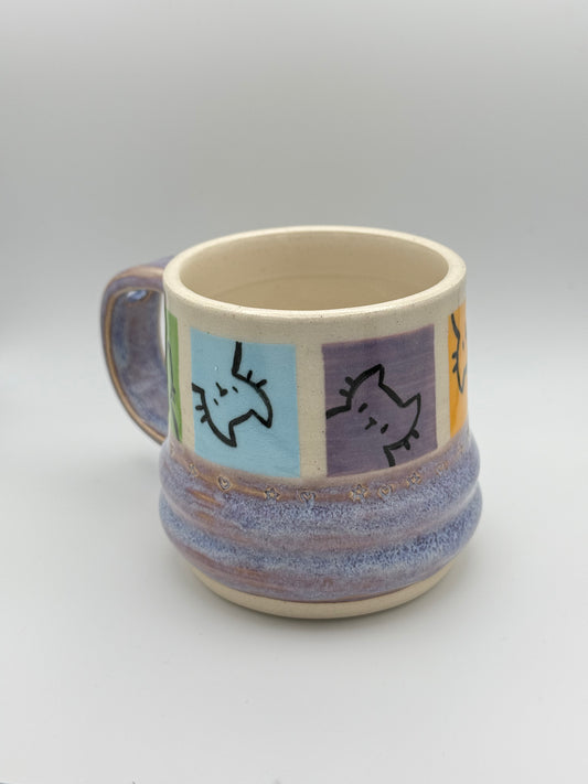 Lavender Bubbled Cat Mug 2