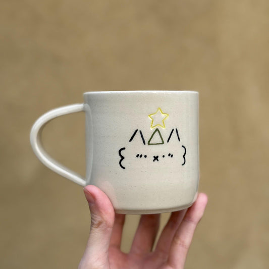 Party Kaomoji Cat Handmade Unique Mug