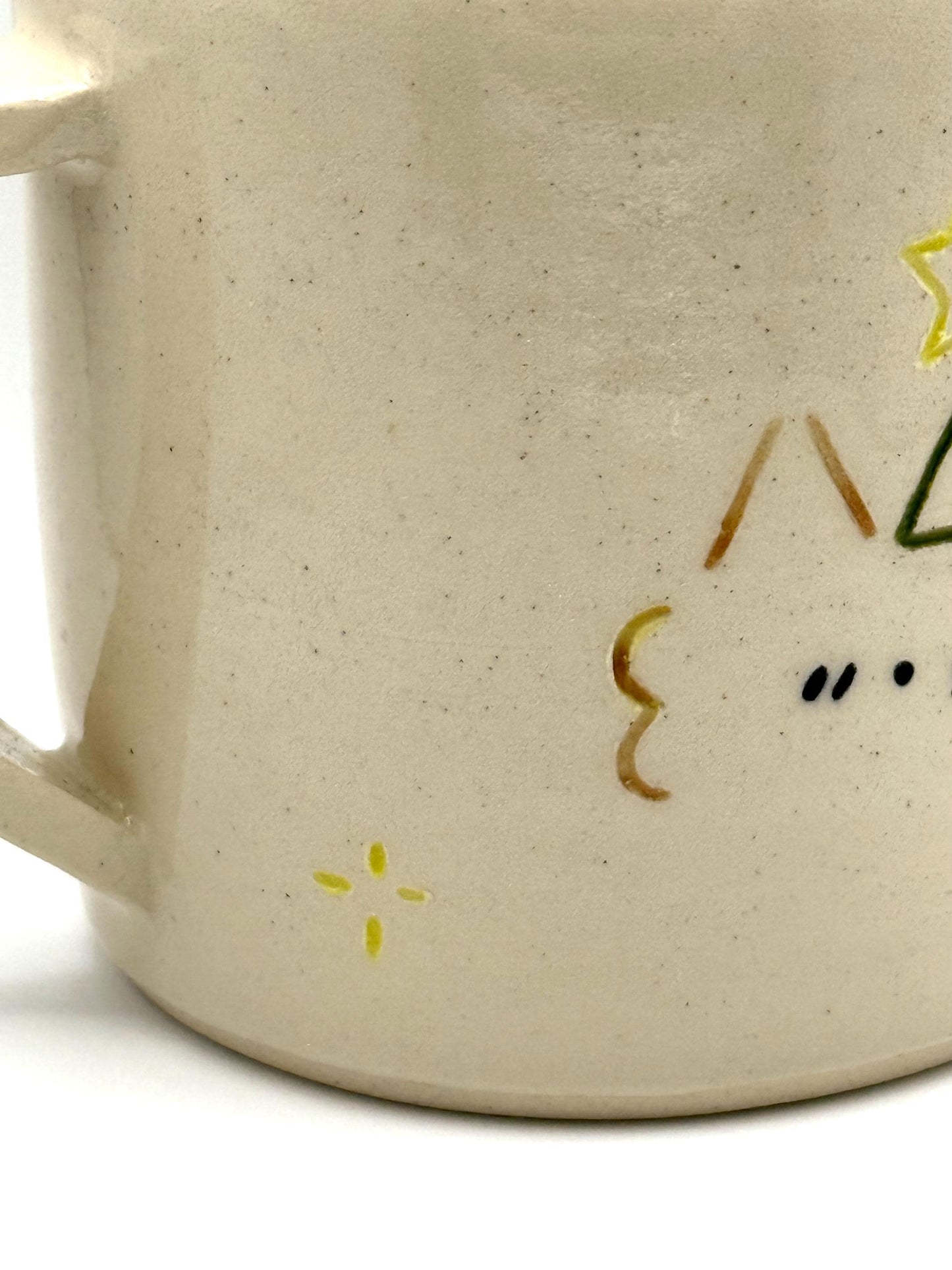 Party Kaomoji Brown Cat Handmade Unique Mug