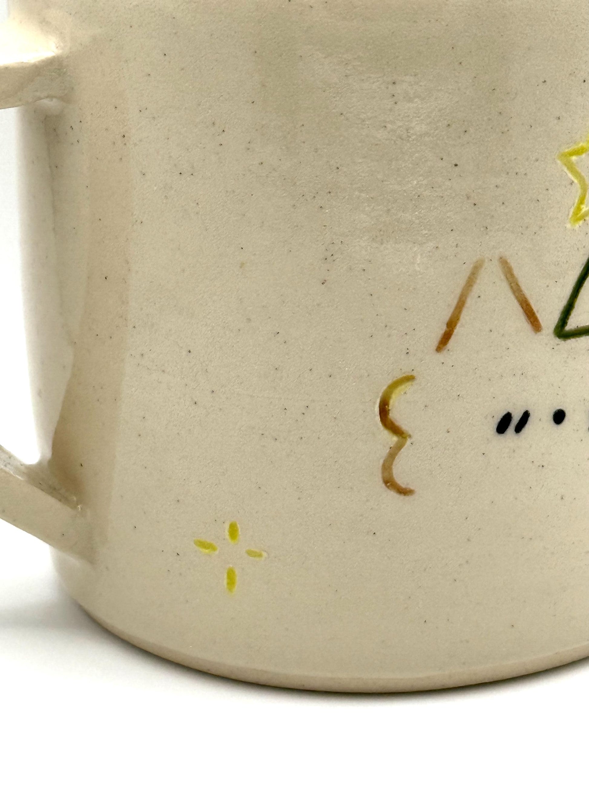 Party Kaomoji Brown Cat Handmade Unique Mug