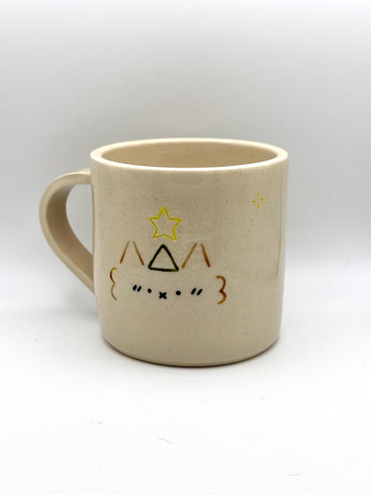 Party Kaomoji Brown Cat Handmade Unique Mug