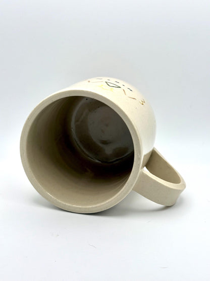 Party Kaomoji Brown Cat Handmade Unique Mug