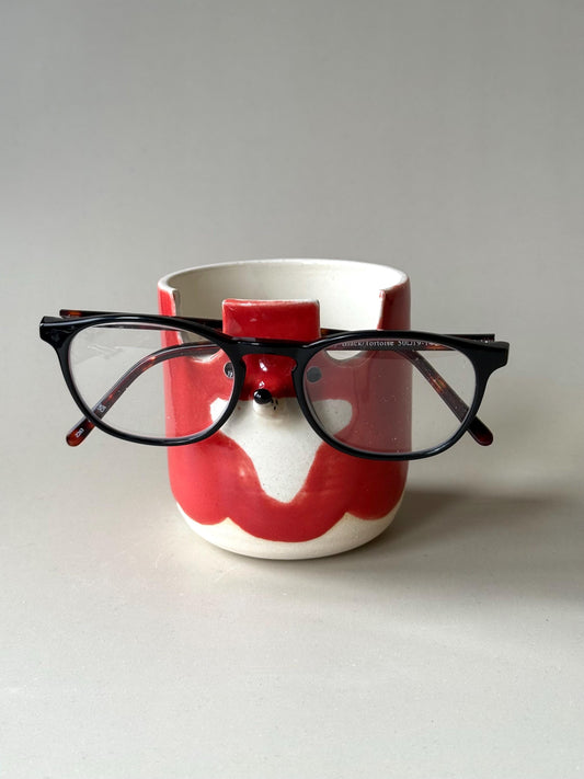 Red Fox Glasses Holder & Pen Pot for Desk / Study / Organisation