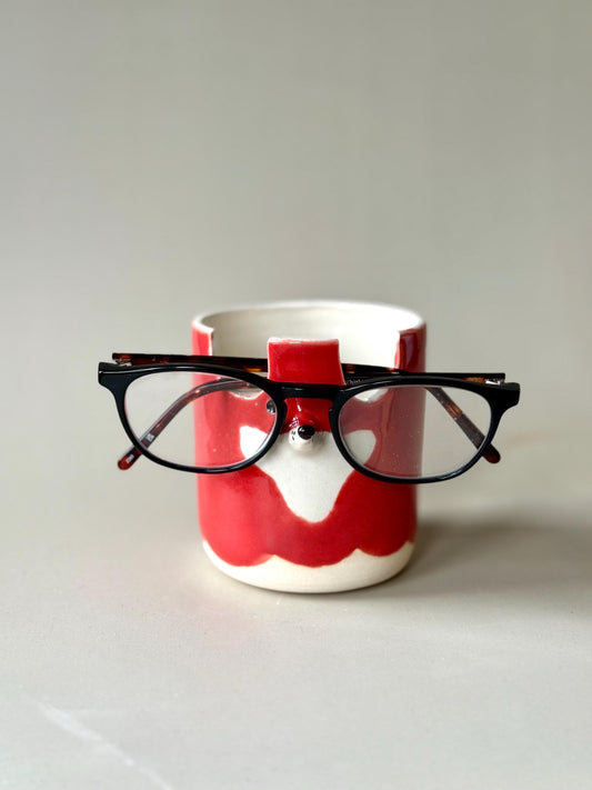 Red Fox Glasses Holder & Pen Pot for Desk / Study / Organisation