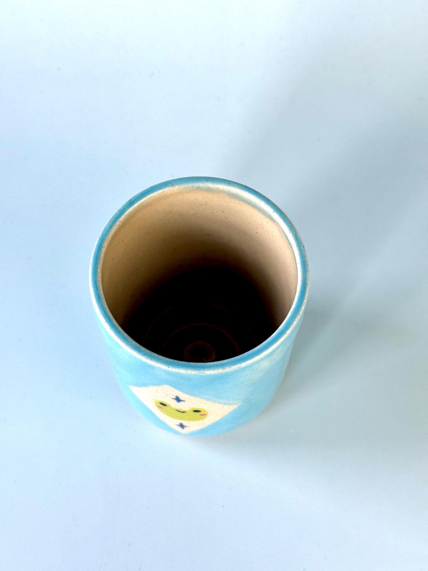 Blue Frog with Stars Ceramic Cup / Pot