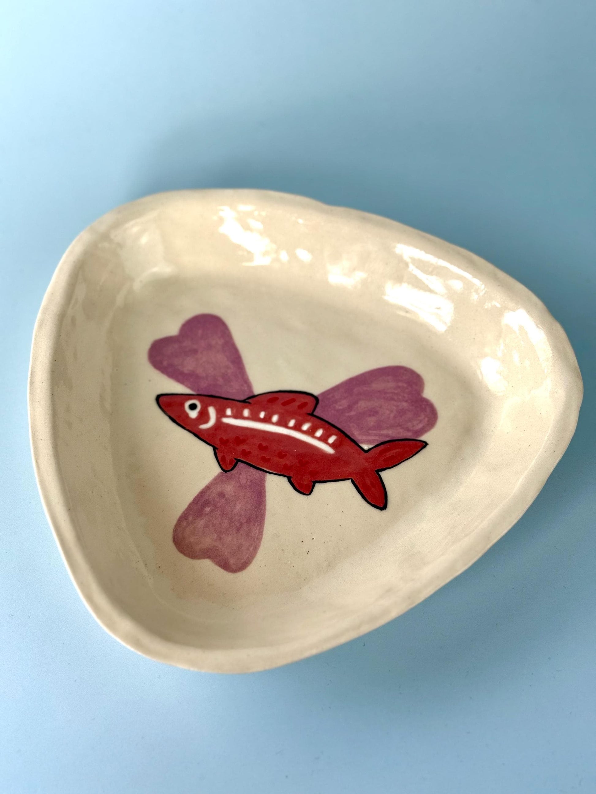 Pink Fish Triangle Plate