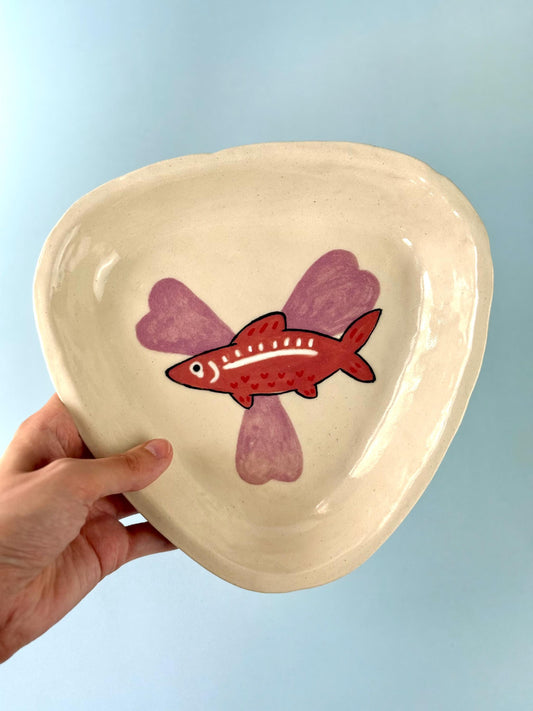 Pink Fish Triangle Plate