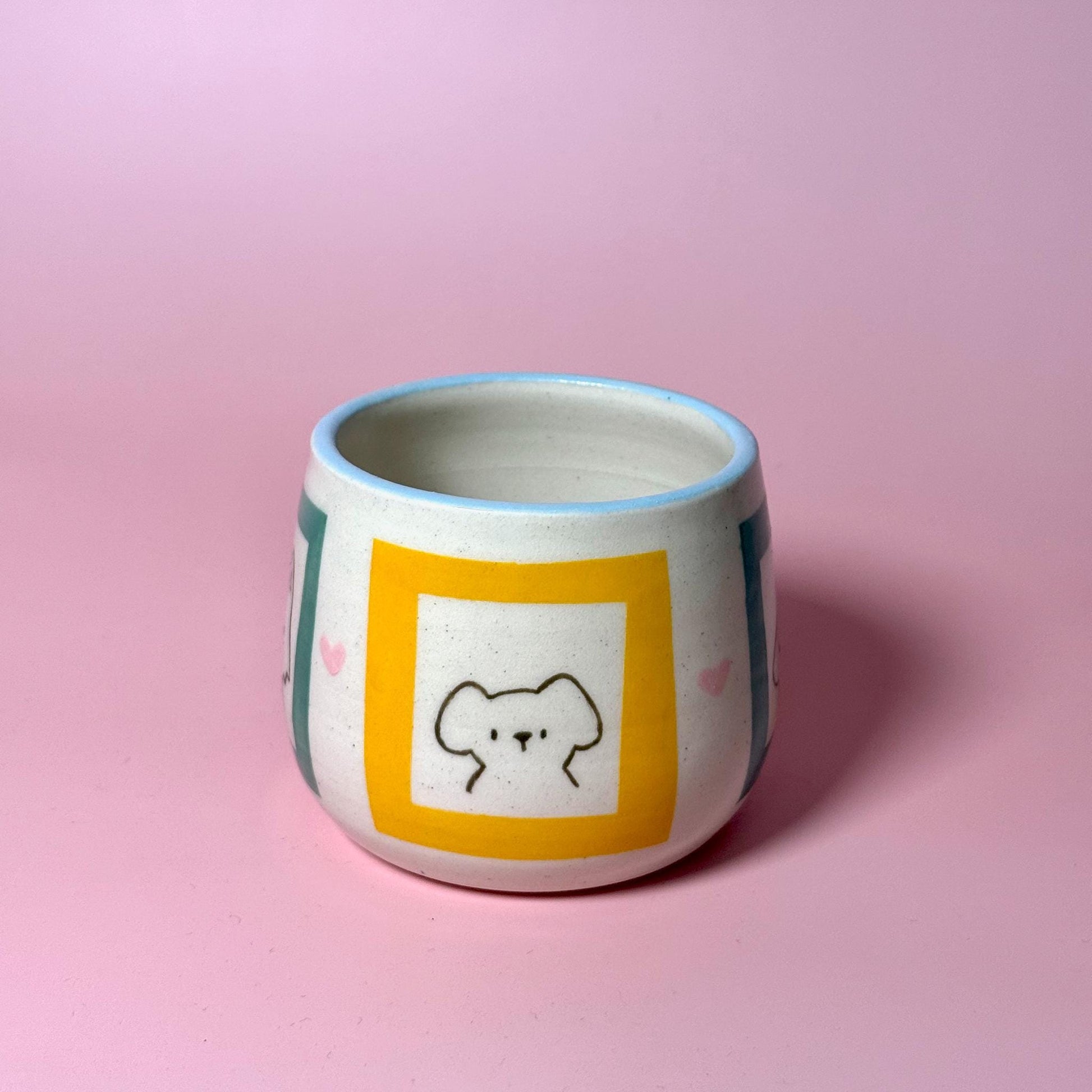 Pup Dog Portrait Handmade Handpainted Small Tumbler Cup