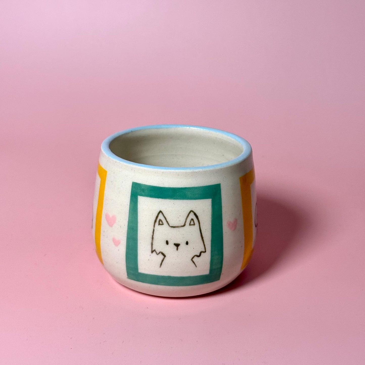 Pup Dog Portrait Handmade Handpainted Small Tumbler Cup