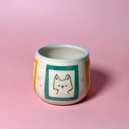 Pup Dog Portrait Handmade Handpainted Small Tumbler Cup