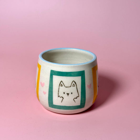 Pup Dog Portrait Handmade Handpainted Small Tumbler Cup