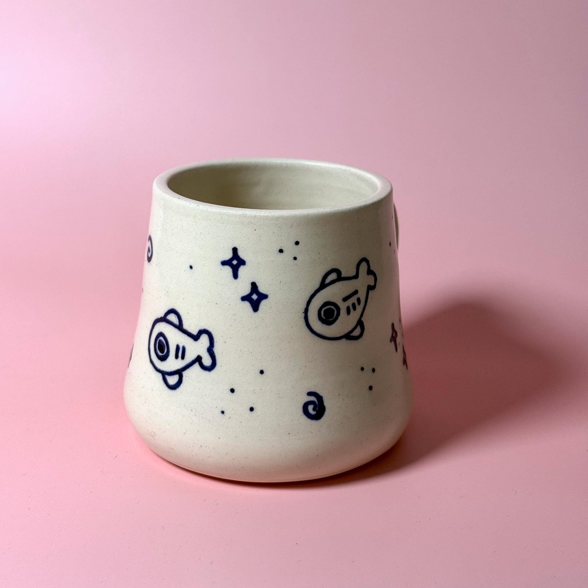Handrawn Marker Fish Handmade Mug