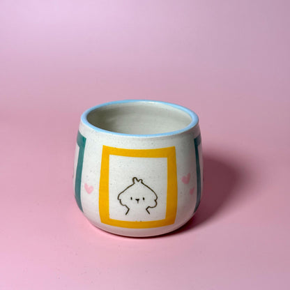 Pup Dog Portrait Handmade Handpainted Small Tumbler Cup