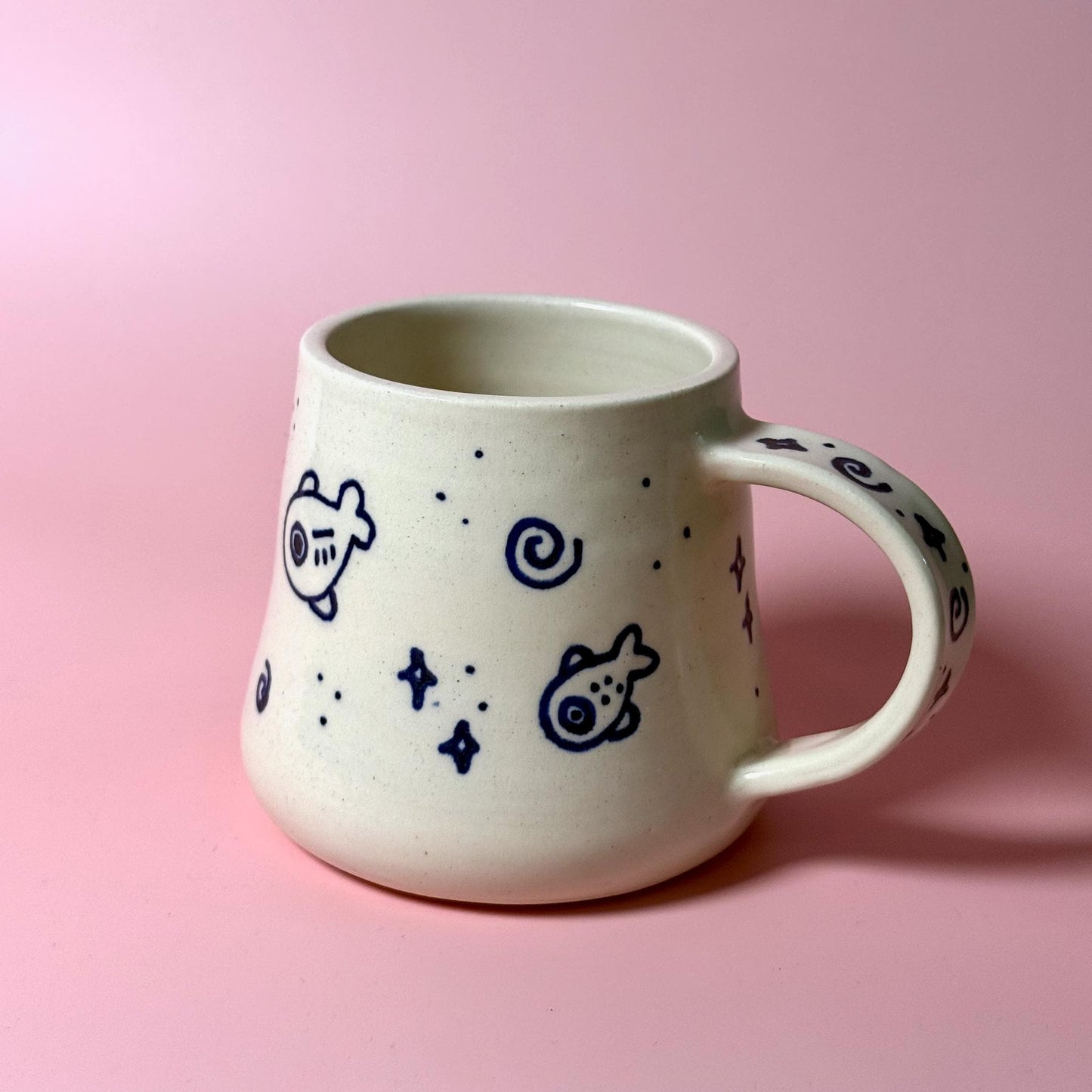Handrawn Marker Fish Handmade Mug