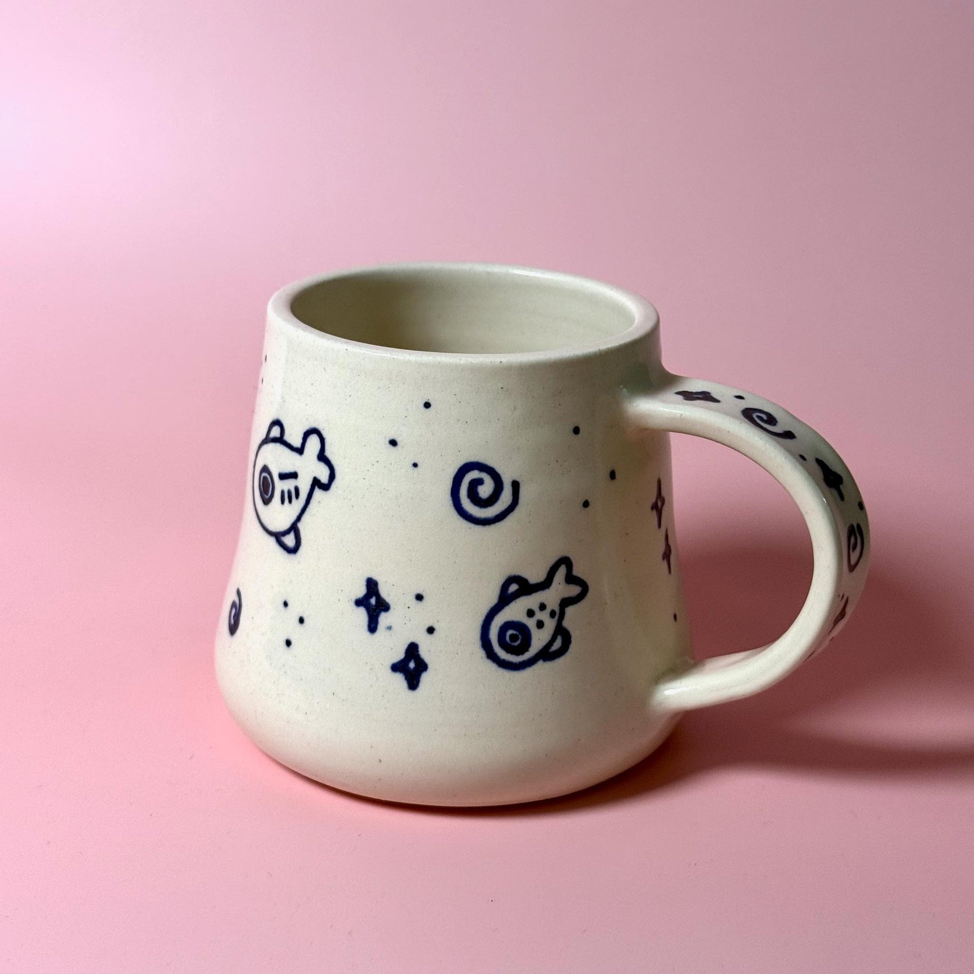 Handrawn Marker Fish Handmade Mug