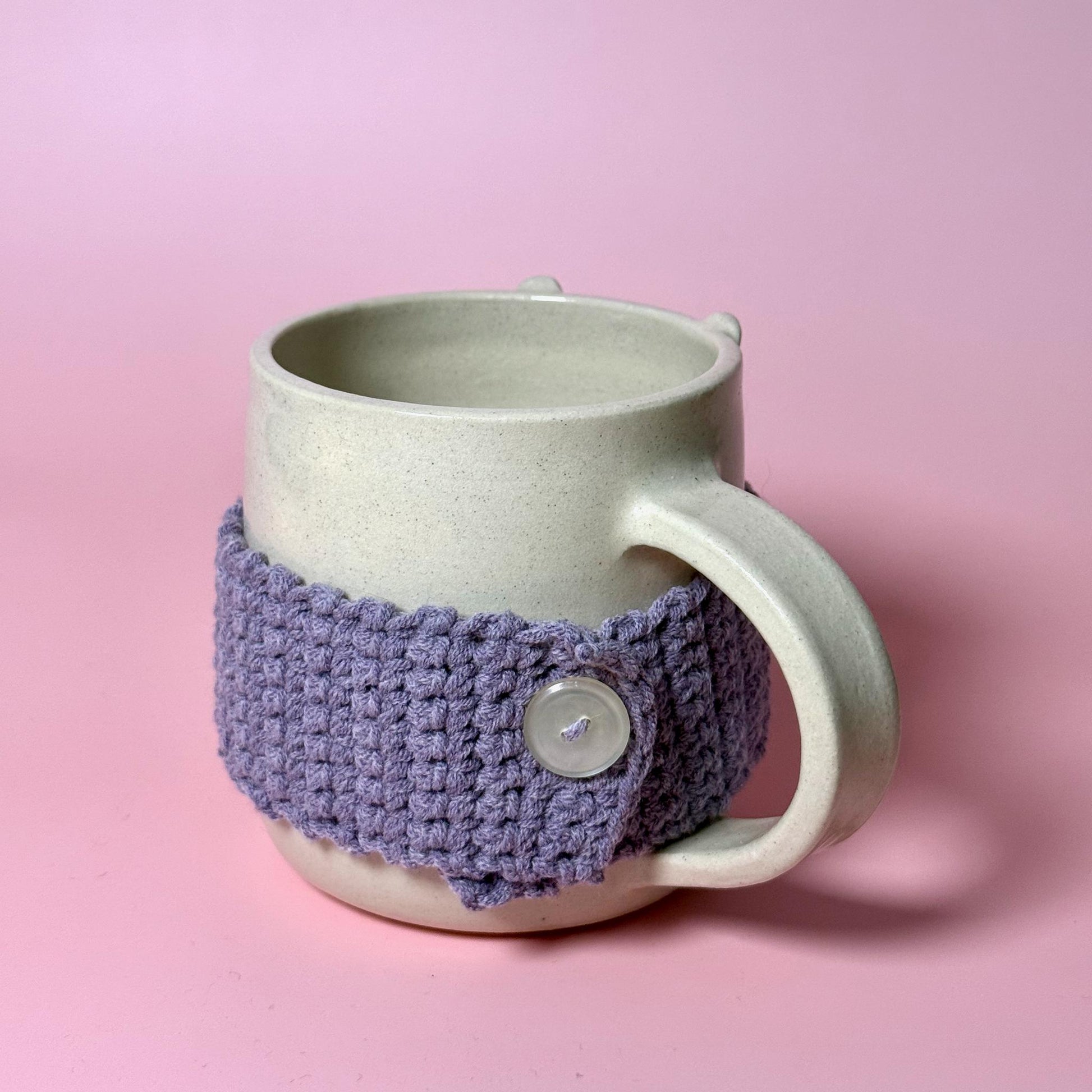 Purple Crochet Cozy Jumper Bear Mug