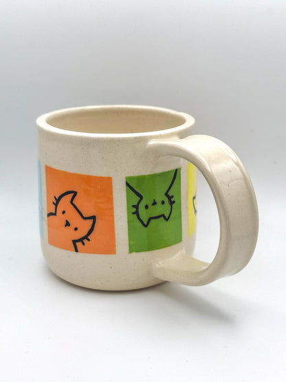 Colourblock Cats Handmade Ceramic Mug
