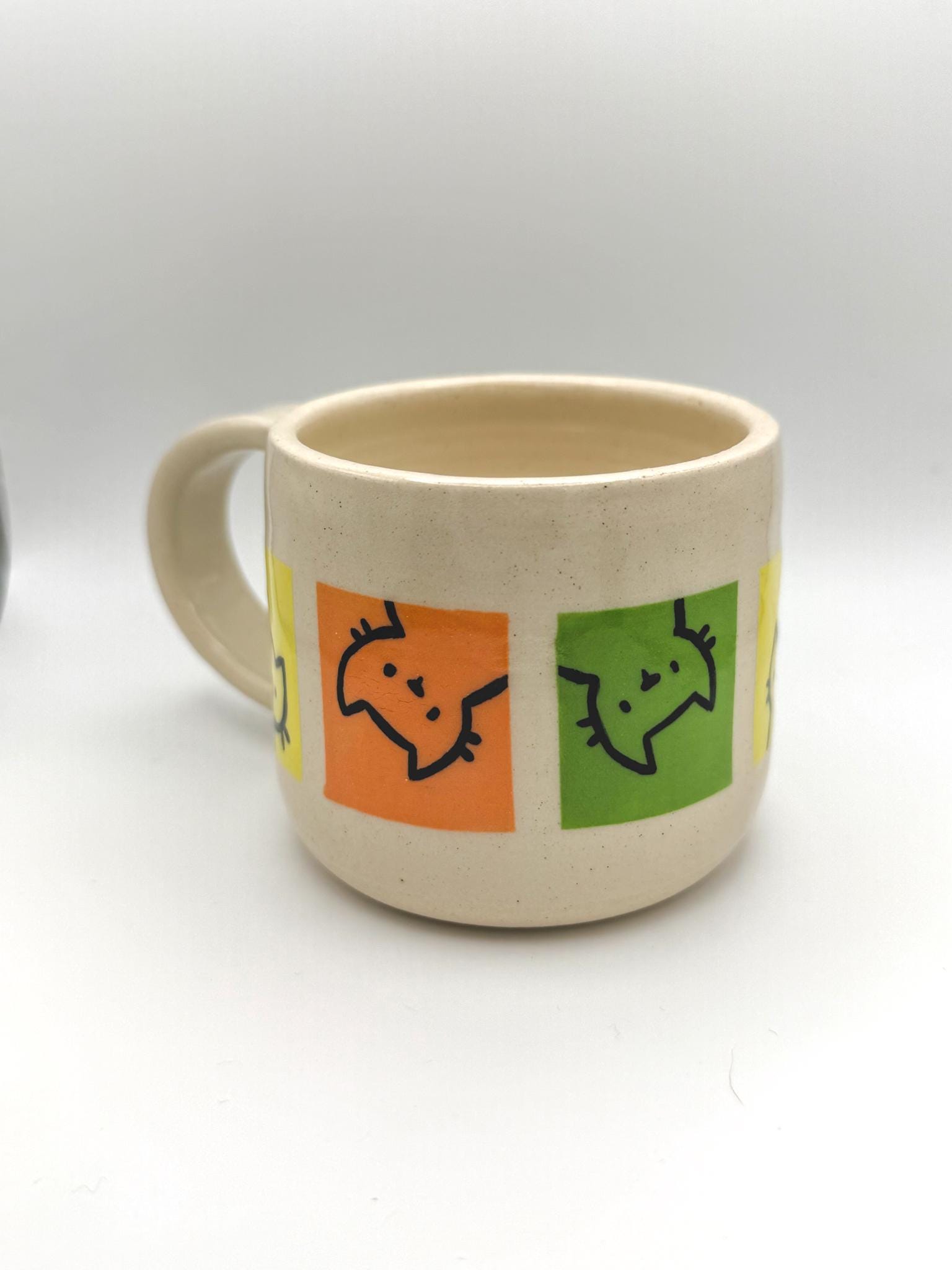 Short Colourblock Cats Handmade Ceramic Mug