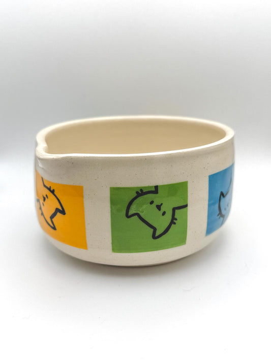 Colourful Cats Matcha Ceramic Chasen Bowl