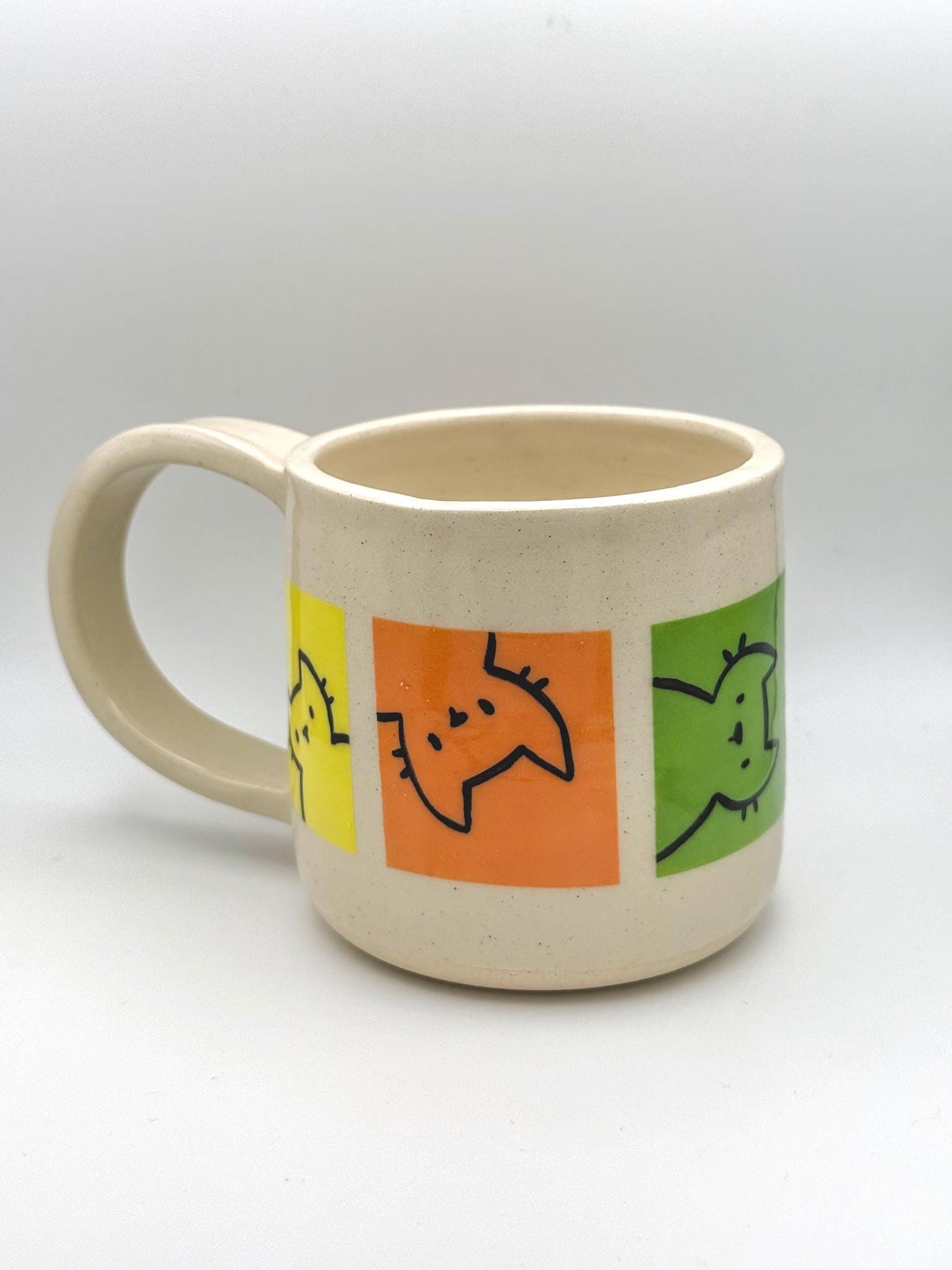 Colourblock Cats Handmade Ceramic Mug