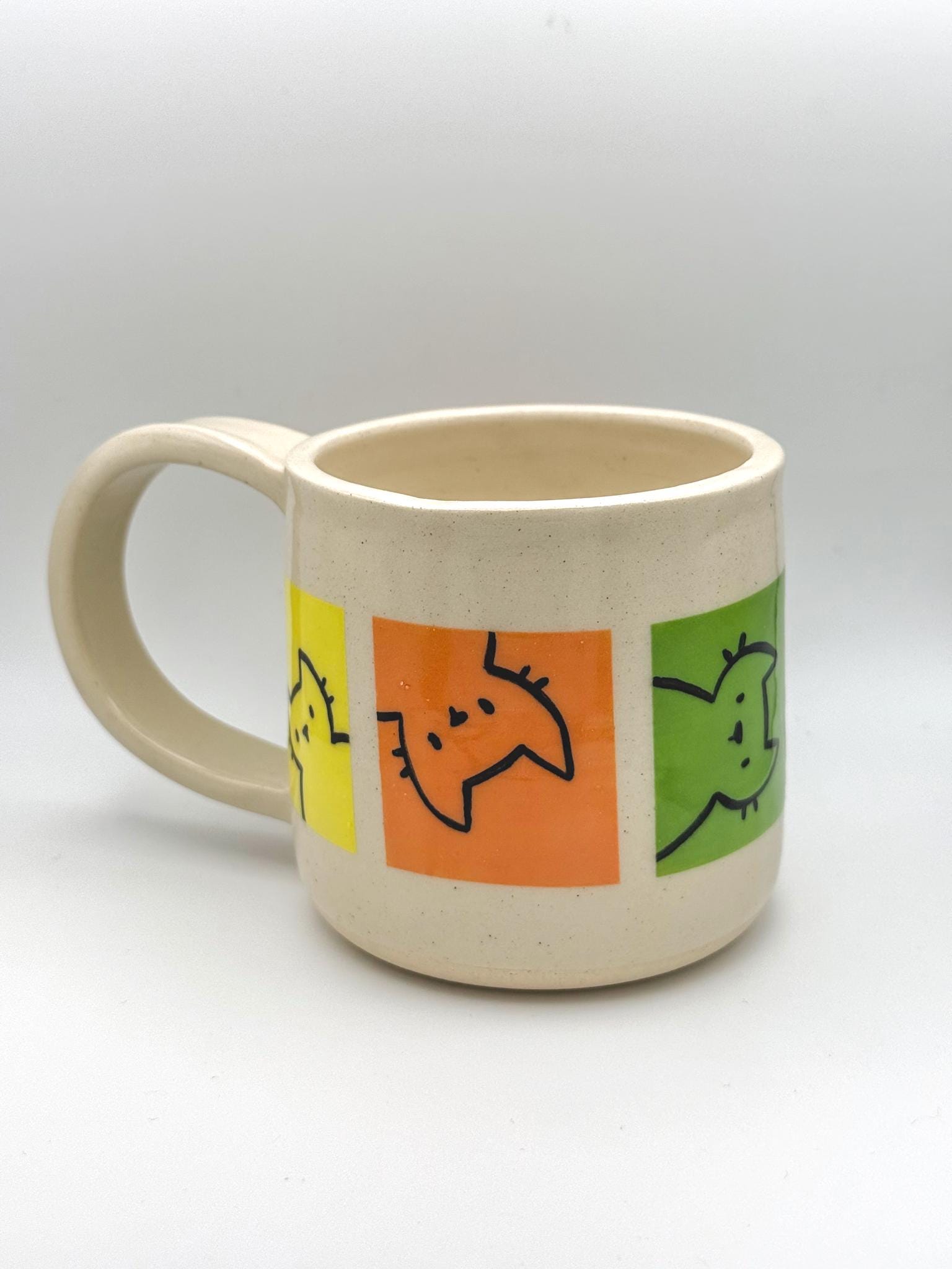 Colourblock Cats Handmade Ceramic Mug