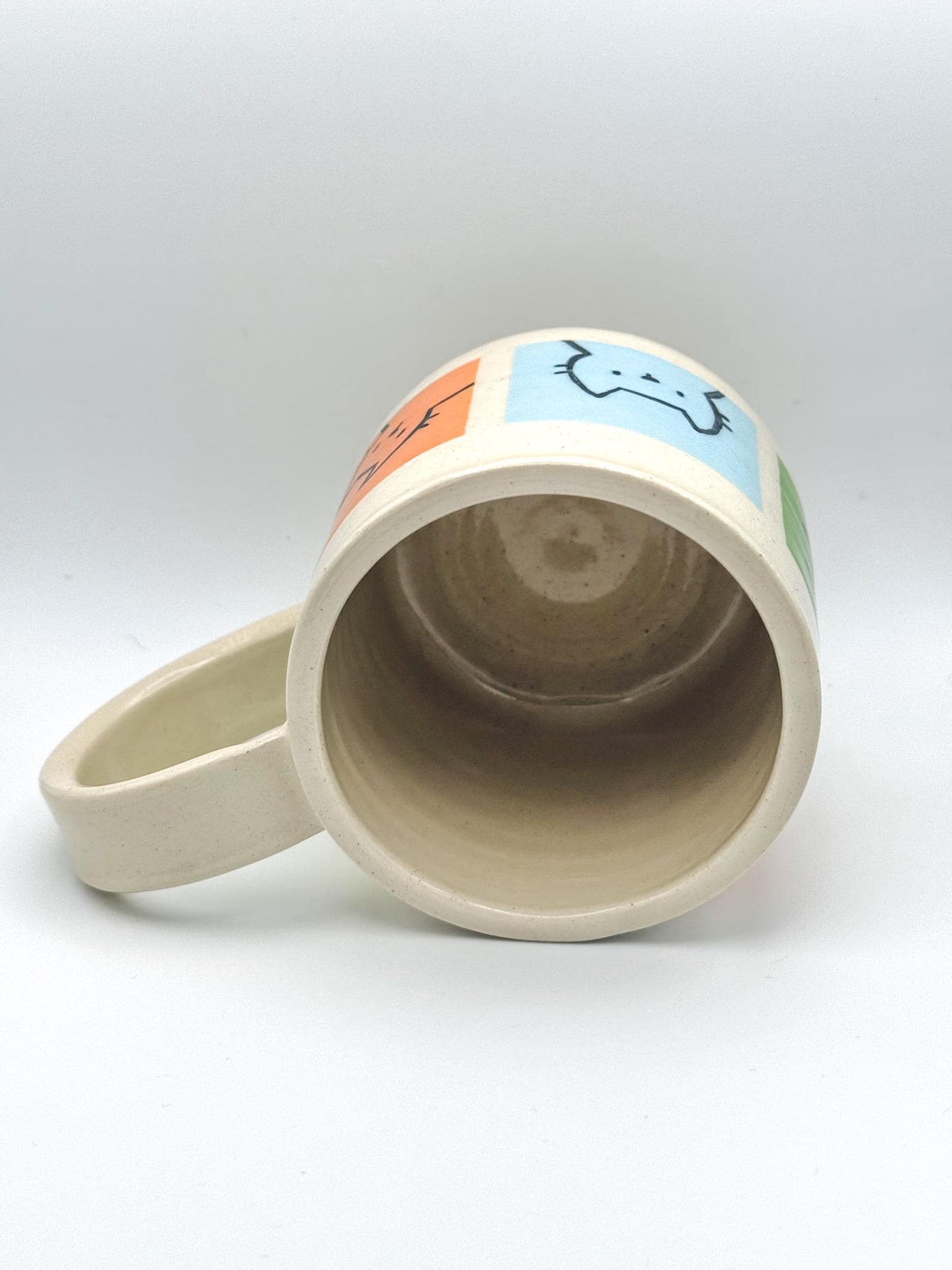 Colourblock Cats Handmade Ceramic Mug