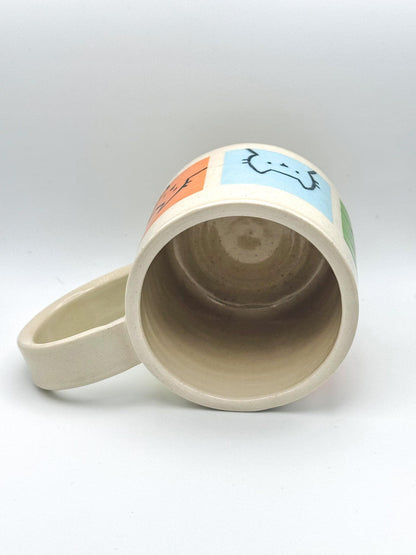 Colourblock Cats Handmade Ceramic Mug