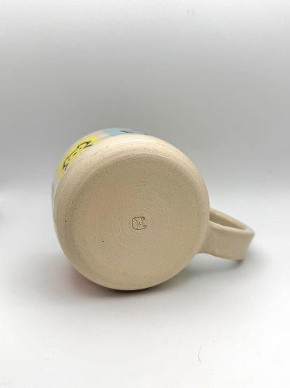 Short Colourblock Cats Handmade Ceramic Mug
