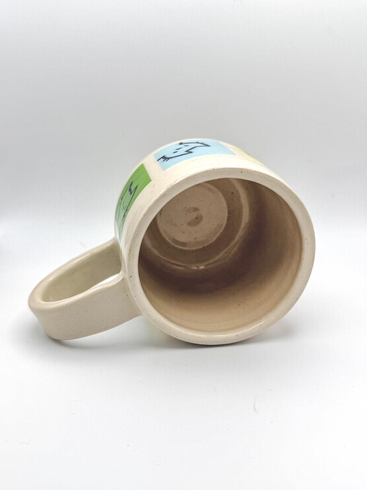 Short Colourblock Cats Handmade Ceramic Mug