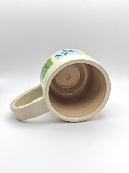 Short Colourblock Cats Handmade Ceramic Mug
