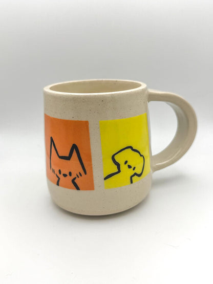 Colourblock Dogs Handmade Ceramic Mug